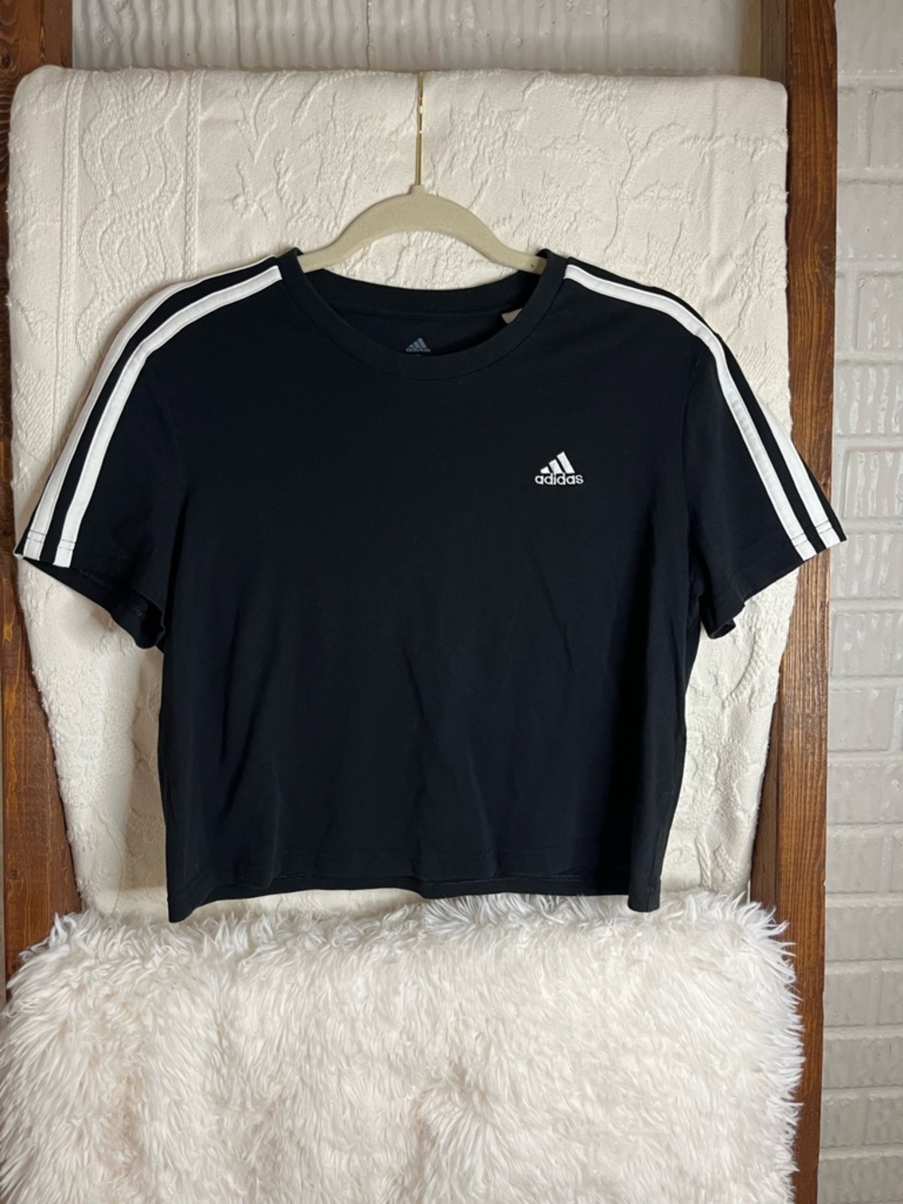 Adidas Women’s Small 3-Stripe Cropped Tee